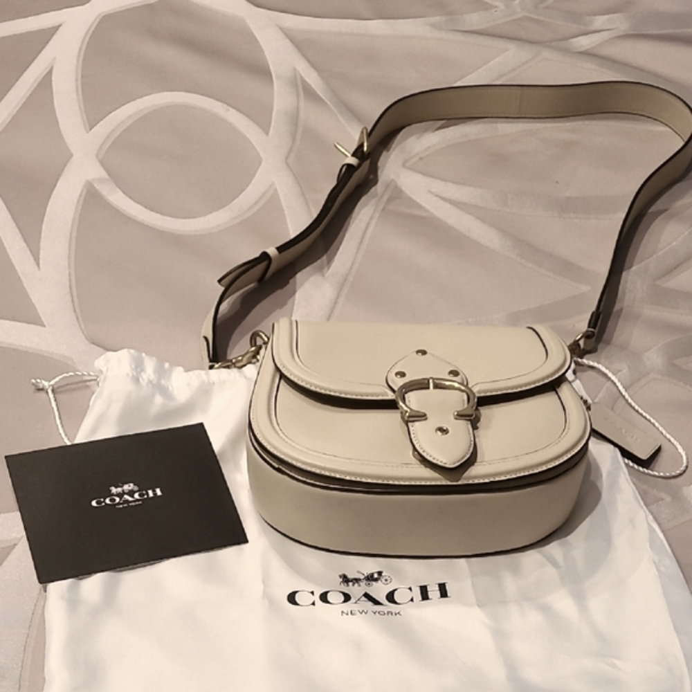 Coach Beat Cream Saddle Leather Bag with Gold Hardware NWOT